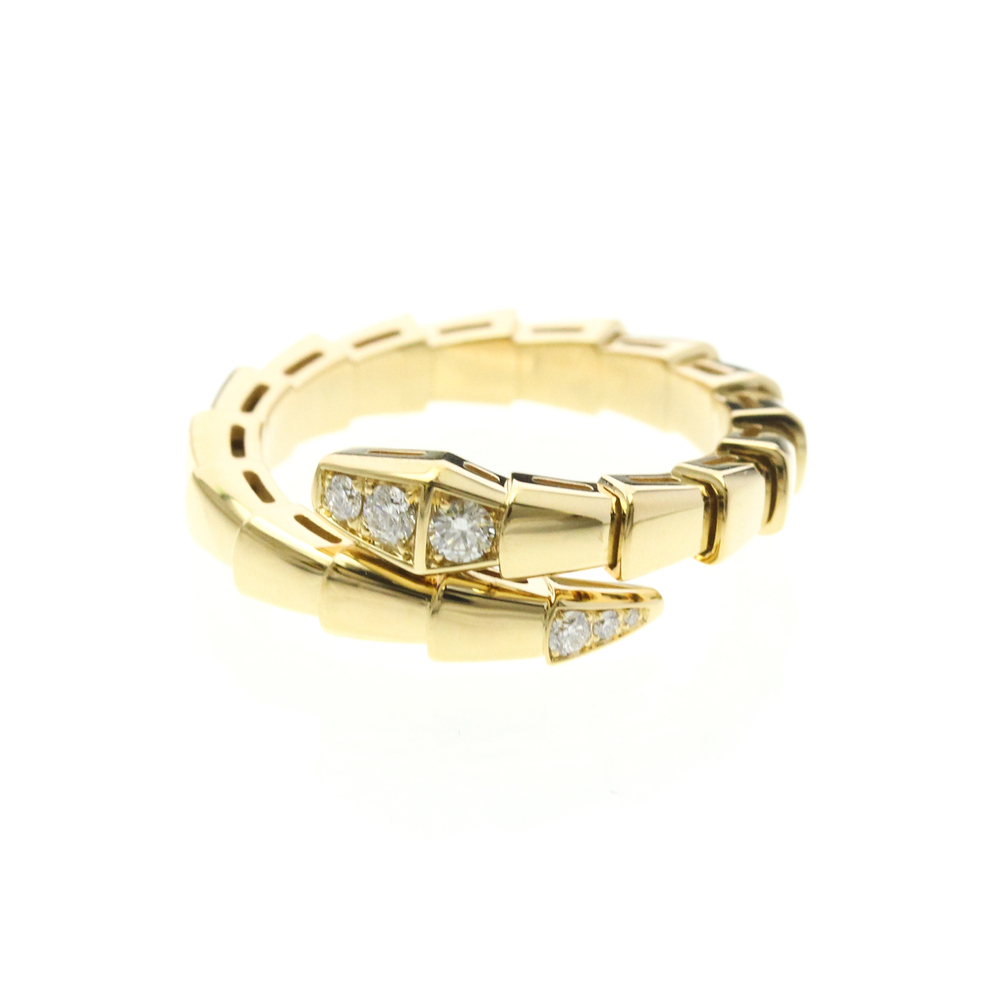 Bvlgari Serpenti Viper Diamond Ring Yellow Gold (18K) Fashion Diamond Band Ri...